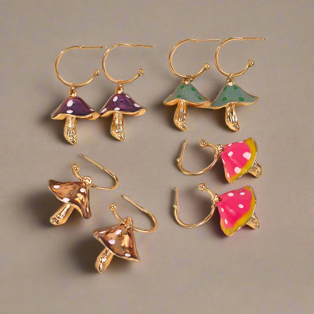 Enchanted Toadstool Gem Earrings