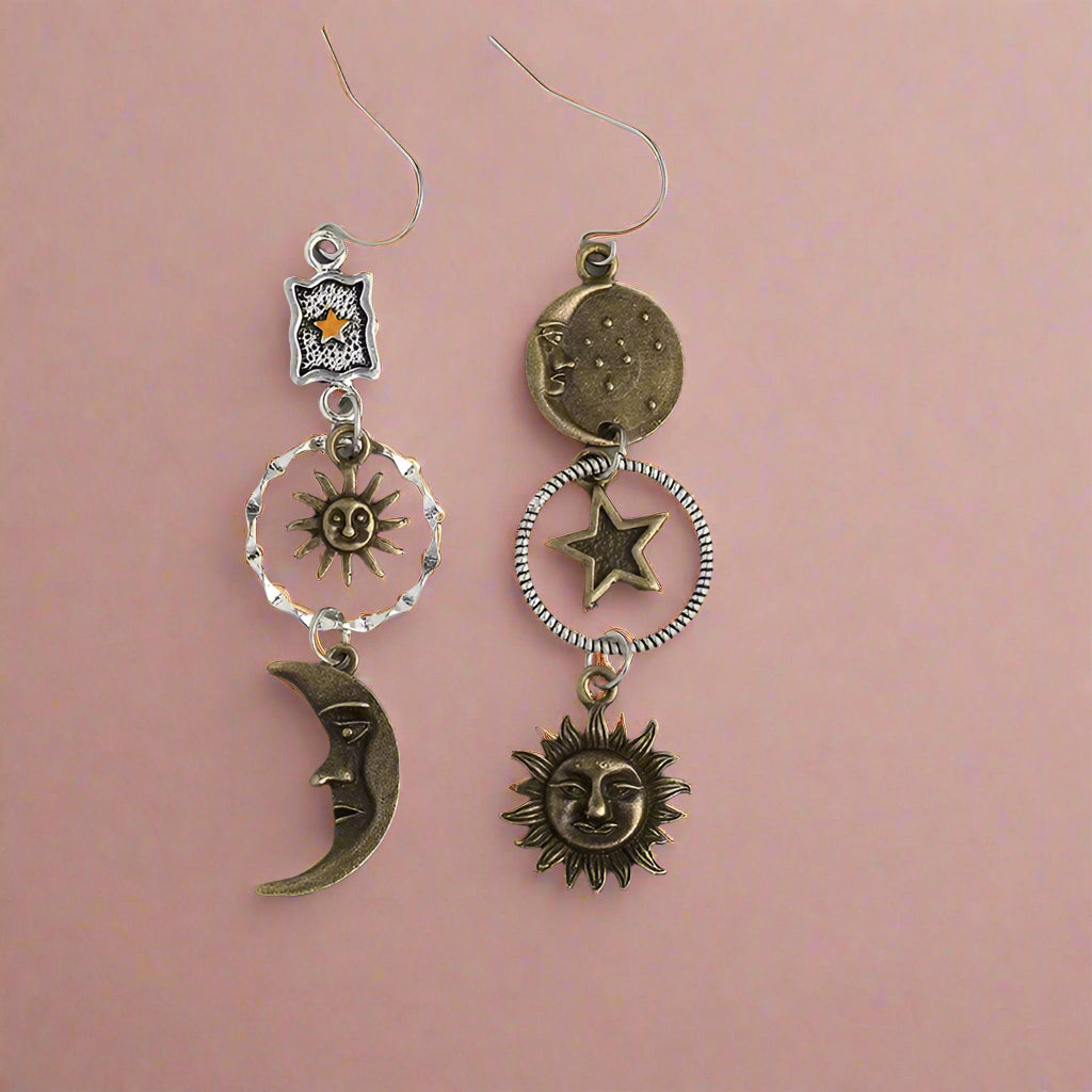 Lunar Aurora Earrings – Celestial Drop Charms