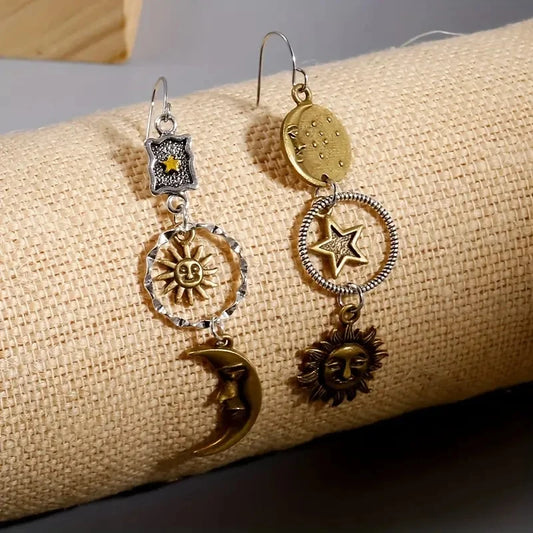 Lunar Aurora Earrings – Celestial Drop Charms